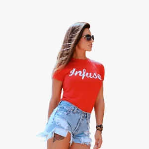 T-shirt girocollo rossa