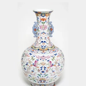 Vaso decorativo in marmo di forma rotonda